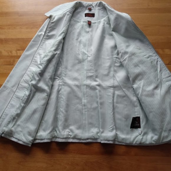 Womens White Leather Danier jacket Size large - Picture 6 of 9